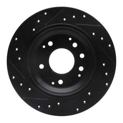 R1 Concepts R1 91-99 Acura RL Rear Right Drilled & Slotted Black Brake Rotor