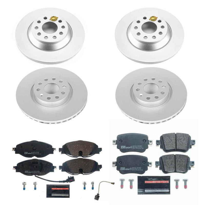 PowerStop Power Stop 17-18 Volkswagen Golf Front & Rear Euro-Stop Brake Kit