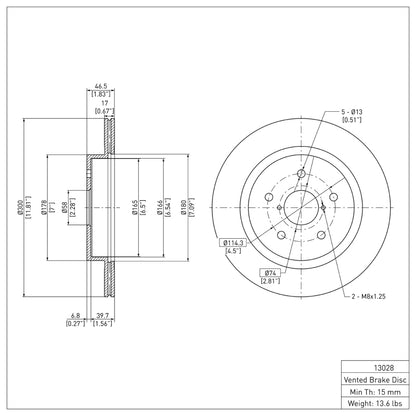 DFC 15-25 Subaru Legacy Rear Brake Rotor