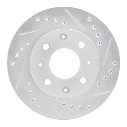 R1 Concepts R1 82-83 Honda Civic Hatchback Front Right Drilled & Slotted Silver Brake Rotor