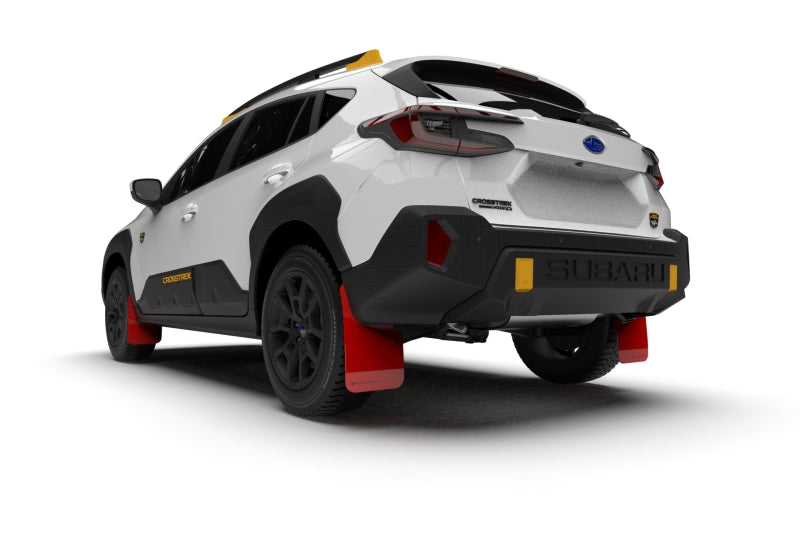Rally Armor 24-26 Subaru Crosstrek (Wilderness Only) Red UR Mud Flap W/White Logo - No Drilling Req
