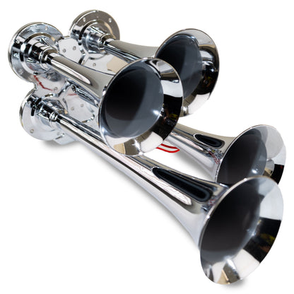 Kleinn Air Horns Kleinn Chrome Quad Horn/ 12.5In/10In/7.5In/6In - Chrome-Plated Zinc Alloy