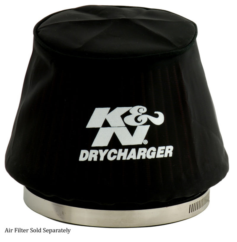 K&N Engineering K&N Black Drycharger 6.25in Base ID / 4.375in Top ID / 4.125in Height Air Filter Wrap