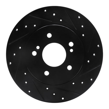 R1 Concepts R1 96-98 Mercedes-Benz SL320 Rear Right Drilled & Slotted Black Brake Rotor