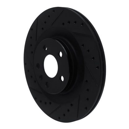R1 Concepts R1 16-26 Volvo V90 Rear Left Drilled & Slotted Black Brake Rotor