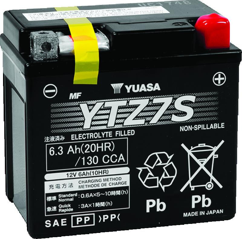 Yuasa Battery Yuasa YTZ7S Maintenance Free AGM 12-Volt Battery