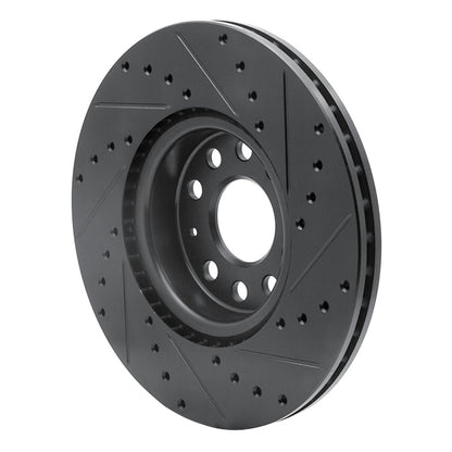 DFC 05-25 Audi TT Front Left Drilled & Slotted Black Brake Rotor