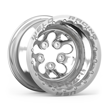 Weld Alpha-1 15x14 / 5x4.75 BP /5in. BS Black Wheel - Black Double Beadlock MT
