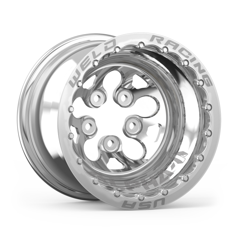 Weld Alpha-1 15x12 / 5x4.5 BP / 3in BS Polished Wheel - Polished Double Beadlock MT