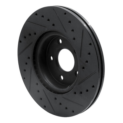R1 Concepts R1 04-19 Ford C-MAX Front Left Drilled & Slotted Black Brake Rotor