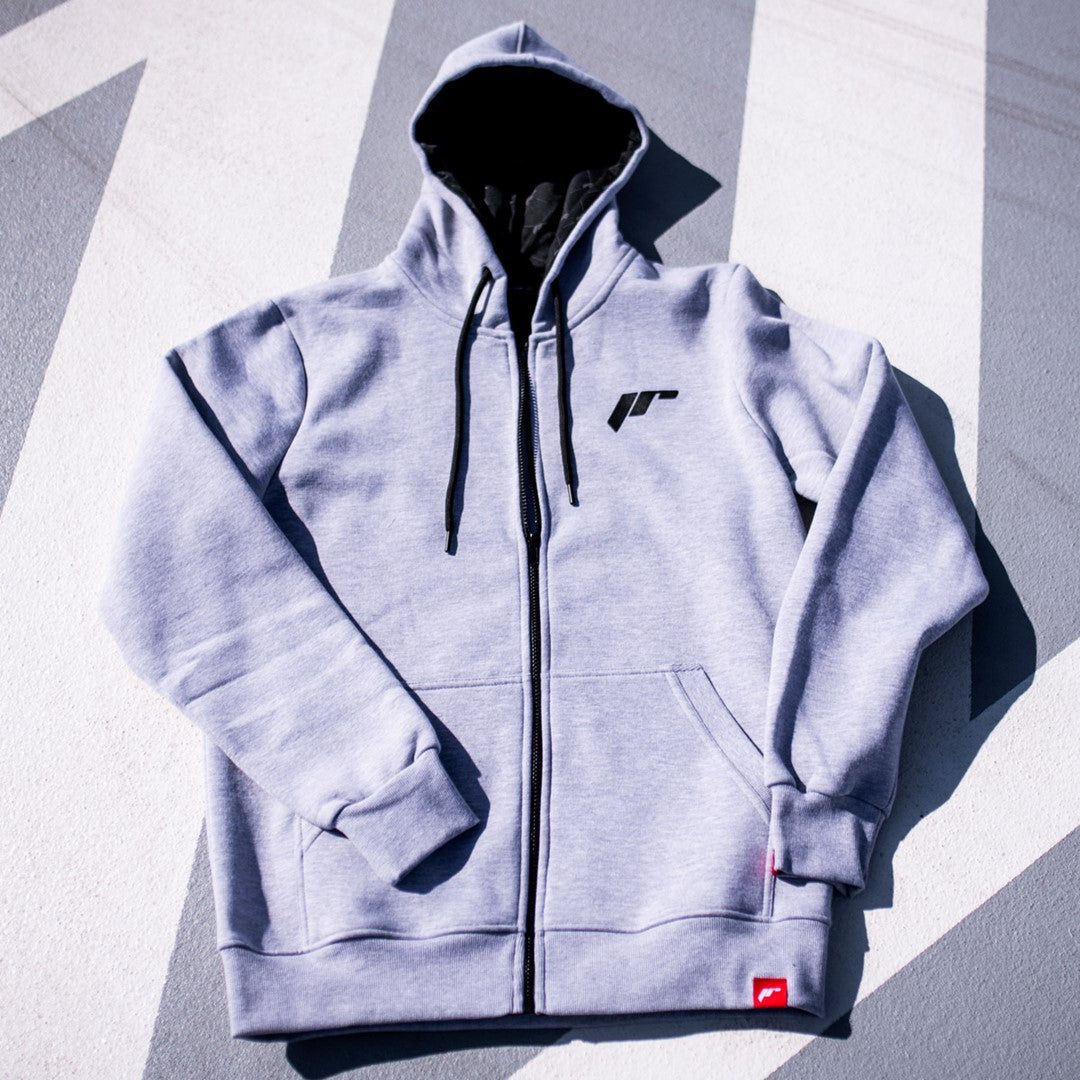 JR Wheels HOODIE-UJRLOGOLG-XXL JR Unisex Zip Hoodie Logo Light Grey Size XXL