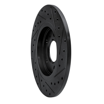 R1 Concepts R1 05-05 Buick Terraza Rear Left Drilled & Slotted Black Brake Rotor