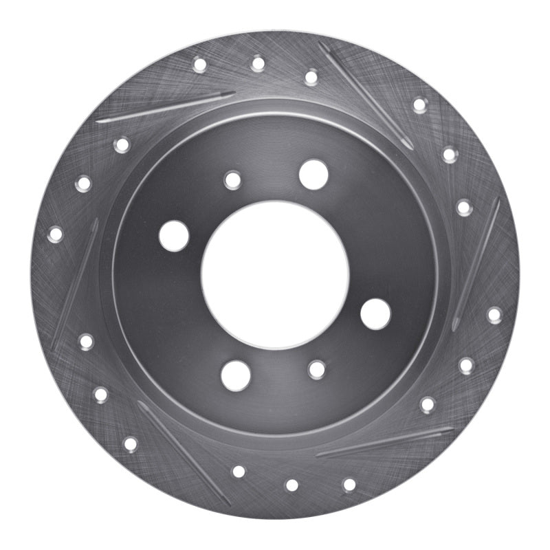 R1 Concepts R1 91-06 Nissan 200SX Rear Right Drilled & Slotted Silver Brake Rotor