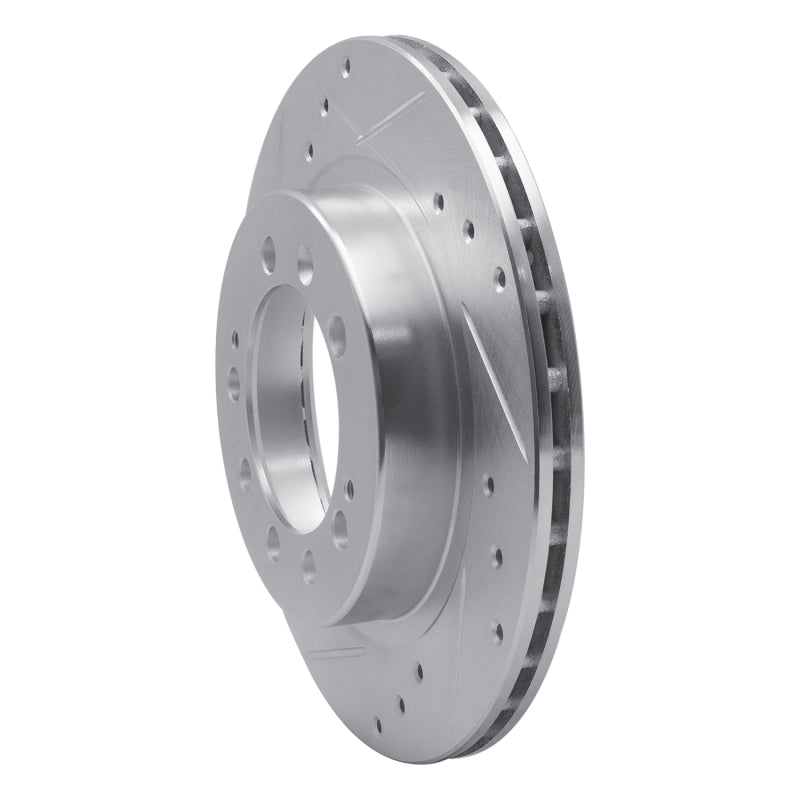 R1 Concepts R1 83-89 Chrysler Conquest Rear Left Drilled & Slotted Silver Brake Rotor