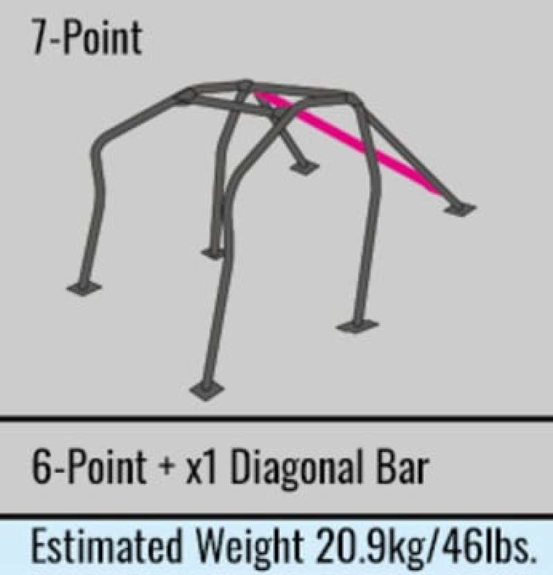 Cusco D1 Chromoly 2-Pssgr 7-PT Around Dash Roll Cage Subaru 2015+ Subaru WRX/STi (S/O/No Cancel)