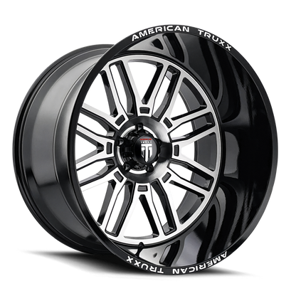 American Truxx AT1915 Restless 24x14 / 8x165.1 BP / -76mm Offset / 125.2mm Hub Gloss Blk Mill Wheel