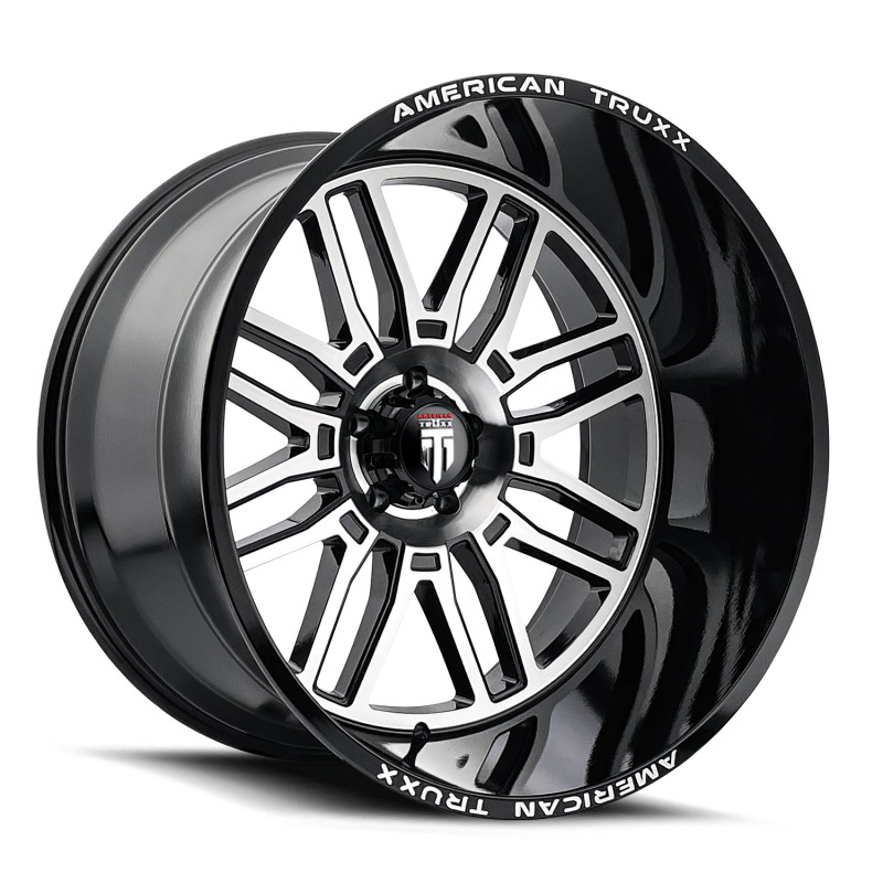 American Truxx AT1915 Restless 24x14 / 6x135 BP / -76mm Offset / 87.1mm Hub Gloss Blk Mach Wheel