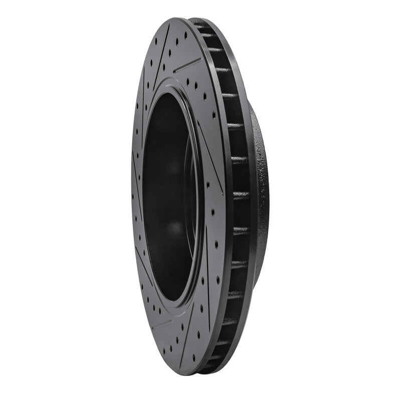 R1 Concepts R1 06-10 Jeep Grand Cherokee Rear Right Drilled & Slotted Black Brake Rotor