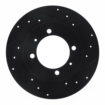 R1 Concepts R1 88-93 Dodge Colt Rear Right Drilled & Slotted Black Brake Rotor