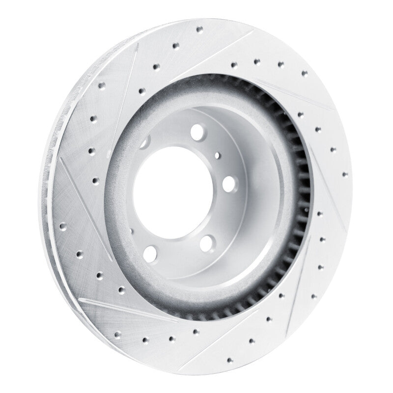 R1 Concepts R1 2022-2025 Lexus LX600 Front Right Drilled & Slotted Silver Brake Rotor