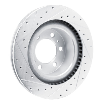 R1 Concepts R1 2022-2025 Lexus LX600 Front Right Drilled & Slotted Silver Brake Rotor