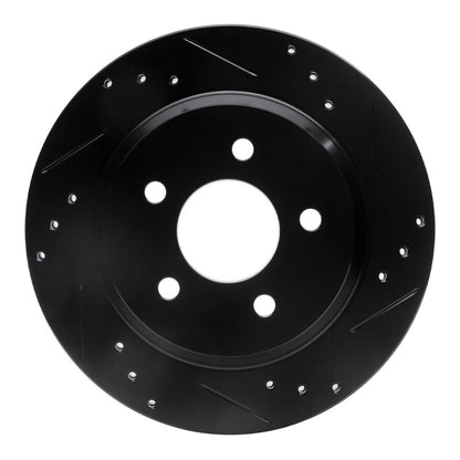 R1 Concepts R1 94-04 Ford Mustang Rear Right Drilled & Slotted Black Brake Rotor