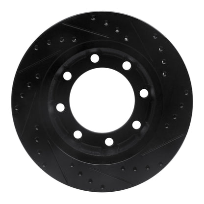 R1 Concepts R1 76-79 Ford F-250 4WD (Excl Super Duty) Front Left Drilled & Slotted Black Brake Rotor