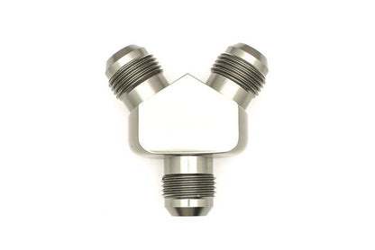 DeatschWerks 10AN Male Flare + 10AN Male Flare To 10AN Male Flare Y-Block Fitting