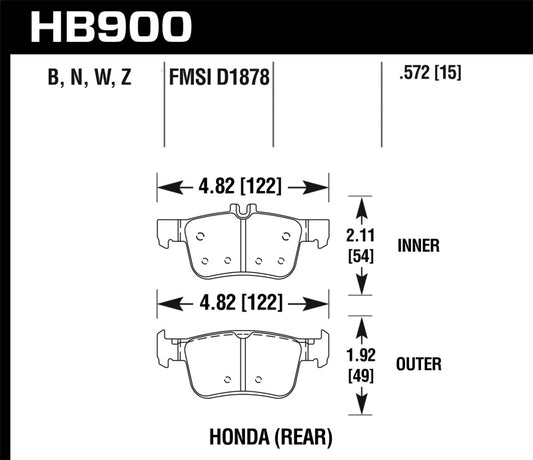 Hawk Performance Hawk 16-19 Honda Civic DTC-30 Race Rear Brake Pads