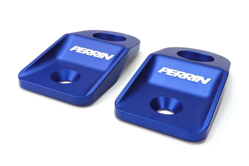 Perrin Performance PERRIN 08-14 Subaru WRX/STI / 08-11 Impreza / 08-10 Outback Upper Radiator Bracket Set - Blue