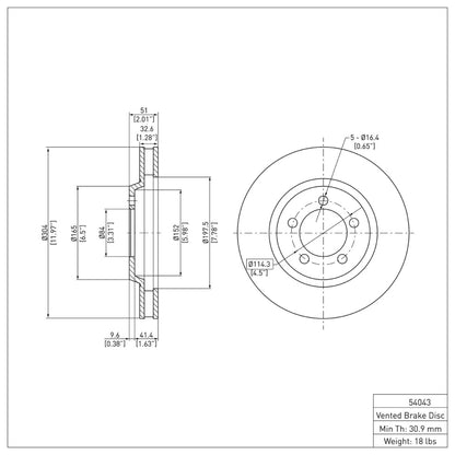 DFC 65-66 Ford LTD Front Brake Rotor