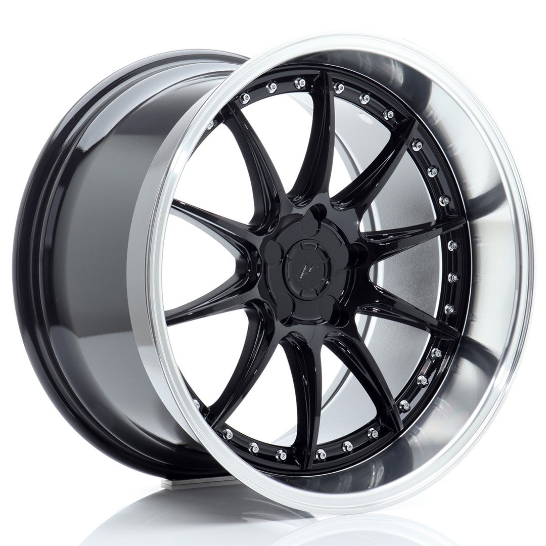 JR Wheels JR4119115X1272GBL - JR41 19x11 ET12-25 5H BLANK Gloss Black w/ Machined Lip