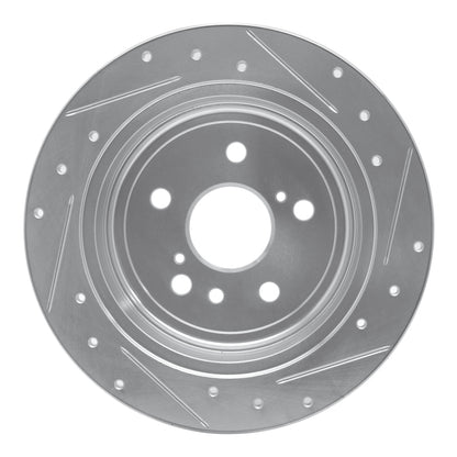 R1 Concepts R1 04-10 Toyota SIENNA Rear Left Drilled & Slotted Silver Brake Rotor