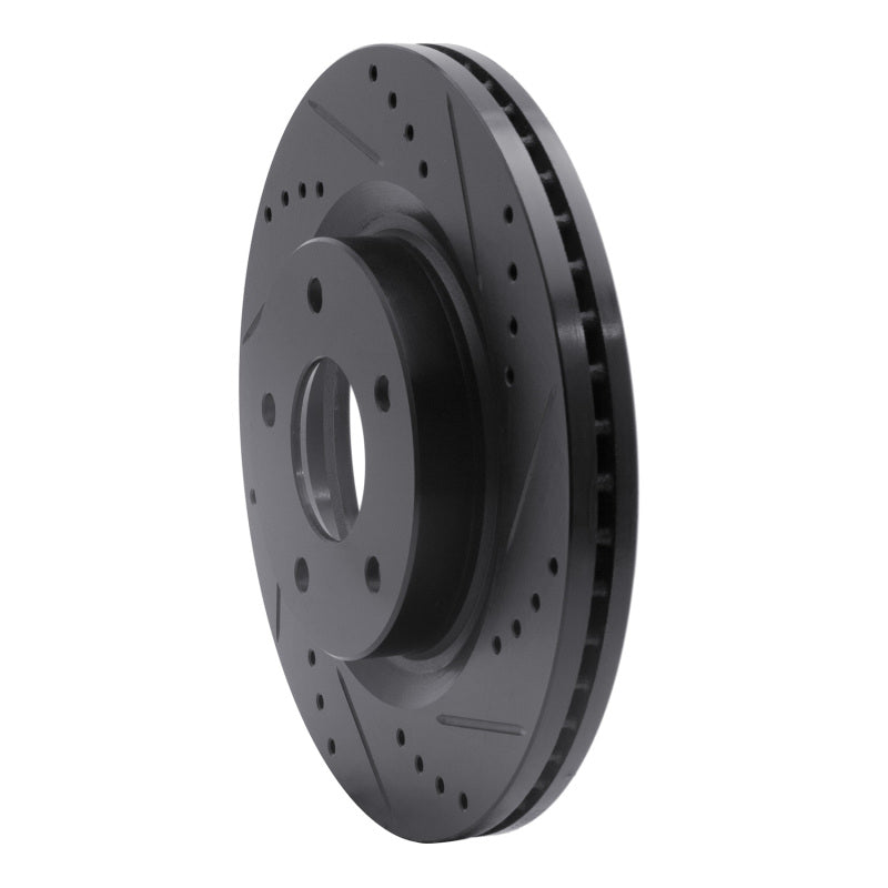 R1 Concepts R1 07-13 Nissan Altima Front Right Drilled & Slotted Black Brake Rotor
