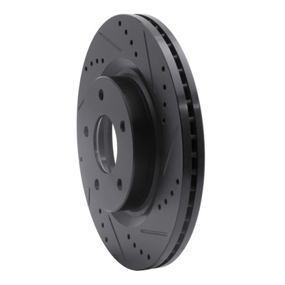 R1 Concepts R1 07-13 Nissan Altima Front Right Drilled & Slotted Black Brake Rotor