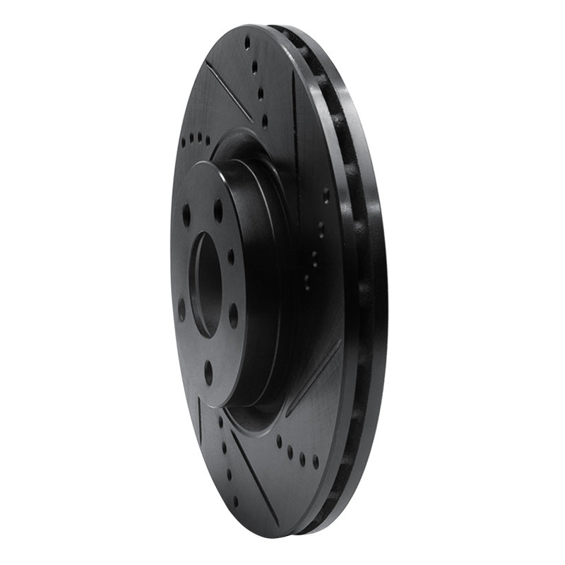 R1 Concepts R1 91-20 Alfa Romeo 164 Front Right Drilled & Slotted Black Brake Rotor