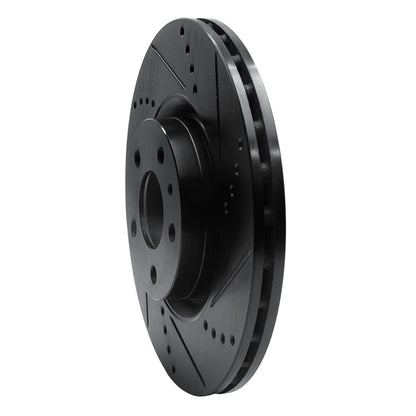 R1 Concepts R1 91-20 Alfa Romeo 164 Front Right Drilled & Slotted Black Brake Rotor