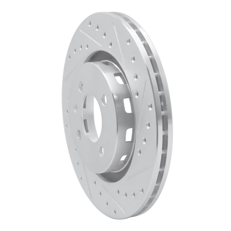 R1 Concepts R1 90-93 Volkswagen Passat (USA/Canada) Front Right Drilled & Slotted Silver Brake Rotor