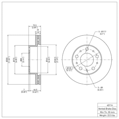 DFC 14-25 Ram ProMaster 1500 Front GeoSPEC Coated Rotor