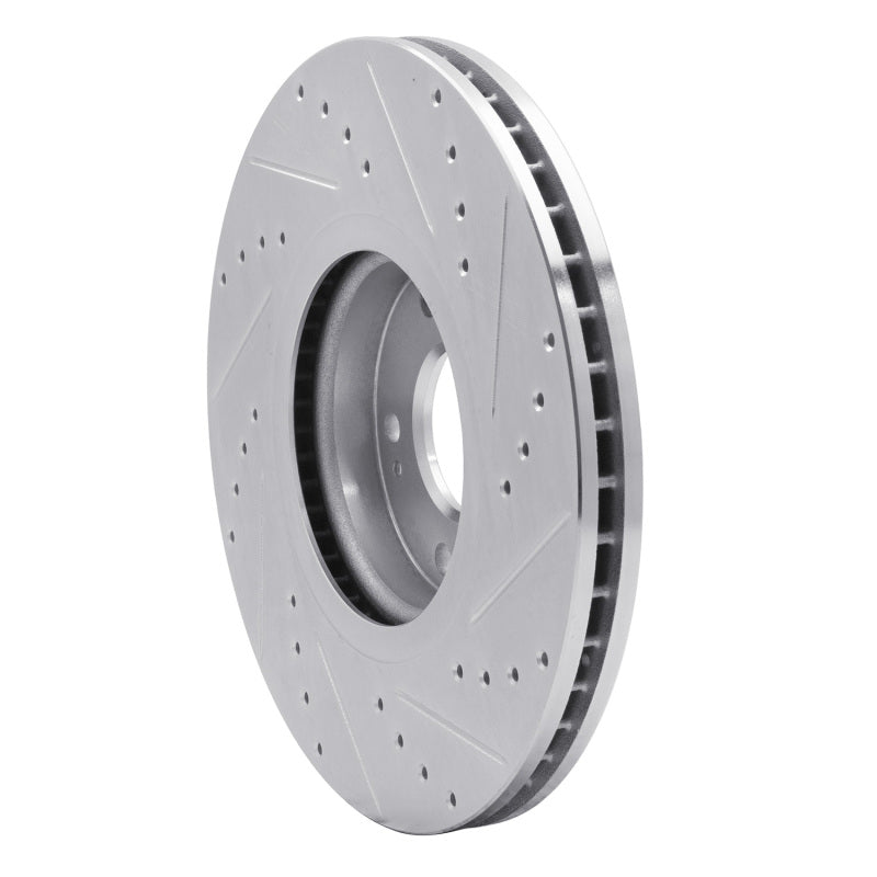 R1 Concepts R1 07-12 Hyundai Veracruz Front Left Drilled & Slotted Silver Brake Rotor