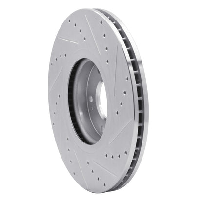 R1 Concepts R1 07-12 Hyundai Veracruz Front Left Drilled & Slotted Silver Brake Rotor