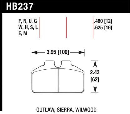 Hawk Performance Hawk Ferro-Carbon Black Brake Pads - 12.192mm Pad Thickness