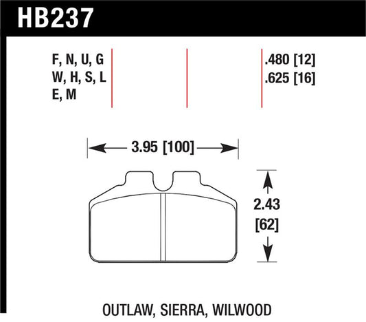 Hawk Performance Hawk Ferro-Carbon Black Brake Pads - 12.192mm Pad Thickness