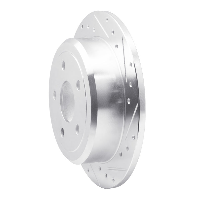 R1 Concepts R1 2007-2018 Jeep Wrangler Rear Right Drilled & Slotted Silver Brake Rotor