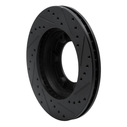 R1 Concepts R1 90-92 Toyota Land Cruiser Front Left Drilled & Slotted Black Brake Rotor
