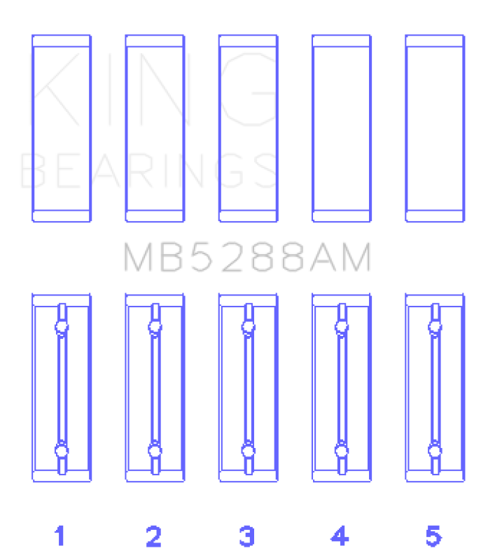 King Engine Bearings Renault F3R/F4R/F8Q/F9Q (Size +0.25mm) Main Bearing Set