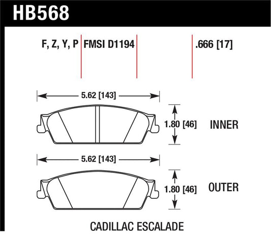 Hawk Performance Hawk 07 Chevy Tahoe LTZ LTS Rear Brake Pads