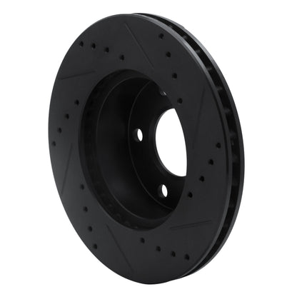 R1 Concepts R1 75-80 Ford Granada Left Rear Drilled & Slotted Black Brake Rotor