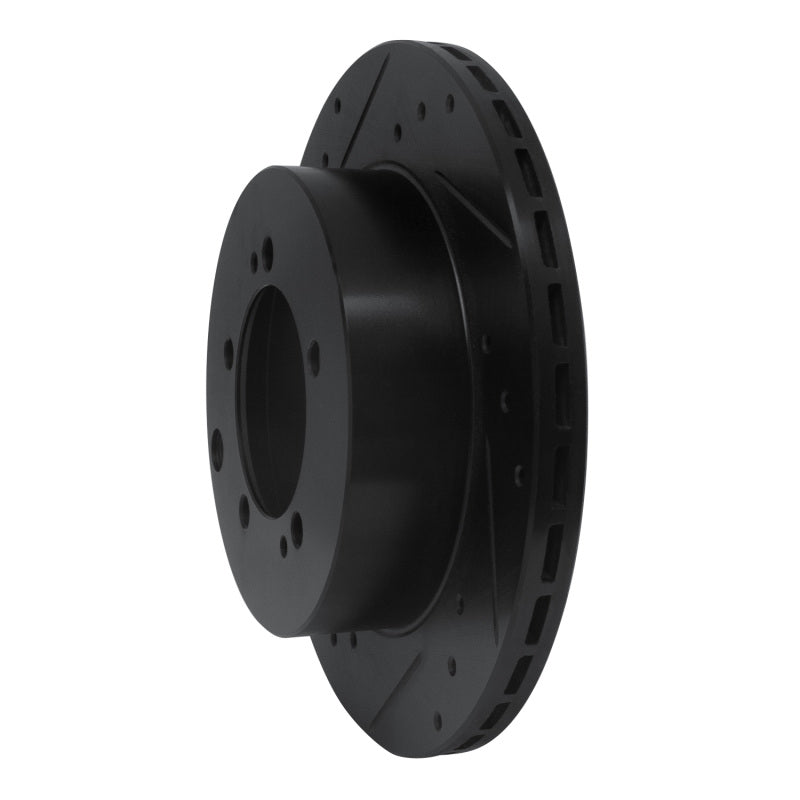 R1 Concepts R1 92-96 Mitsubishi DIAMANTE Rear Left Drilled & Slotted Black Brake Rotor