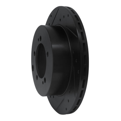 R1 Concepts R1 92-96 Mitsubishi DIAMANTE Rear Left Drilled & Slotted Black Brake Rotor